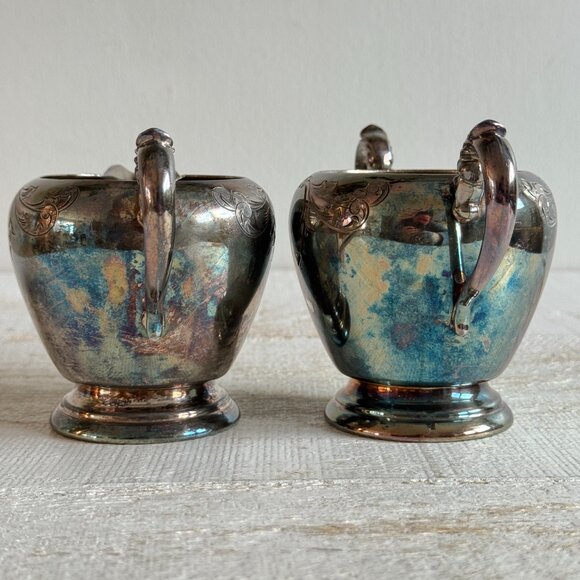 Vintage Victorian Silver Plate E.P.B.M. Sugar and Creamer Set - Picture 5 of 10